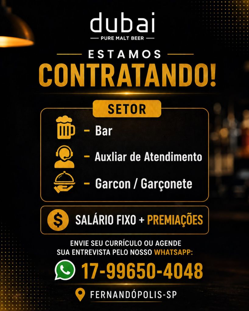 BAR / AUX DE ATENDIMENTO / GARÇON / GARÇONETE