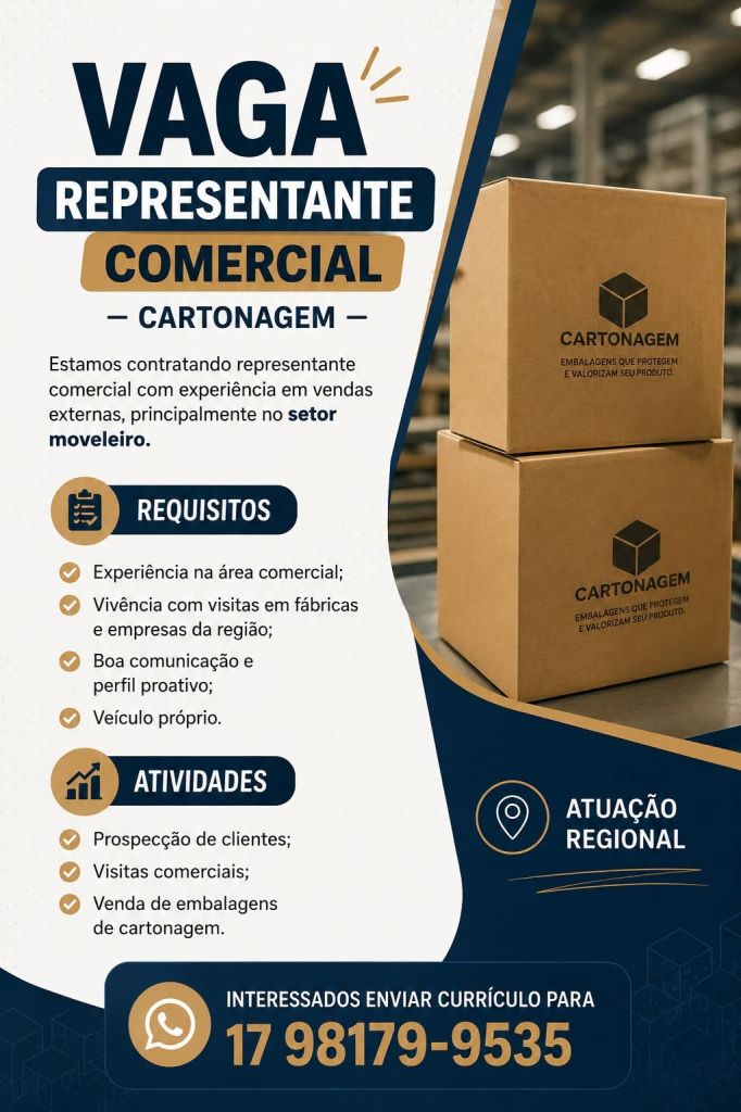 REPRESENTANTE COMERCIAL - CARTONAGEM