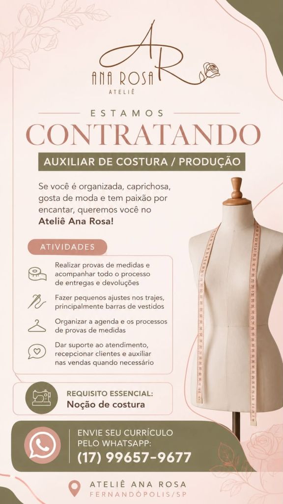 AUX DE COSTURA / PRODUÇÃO