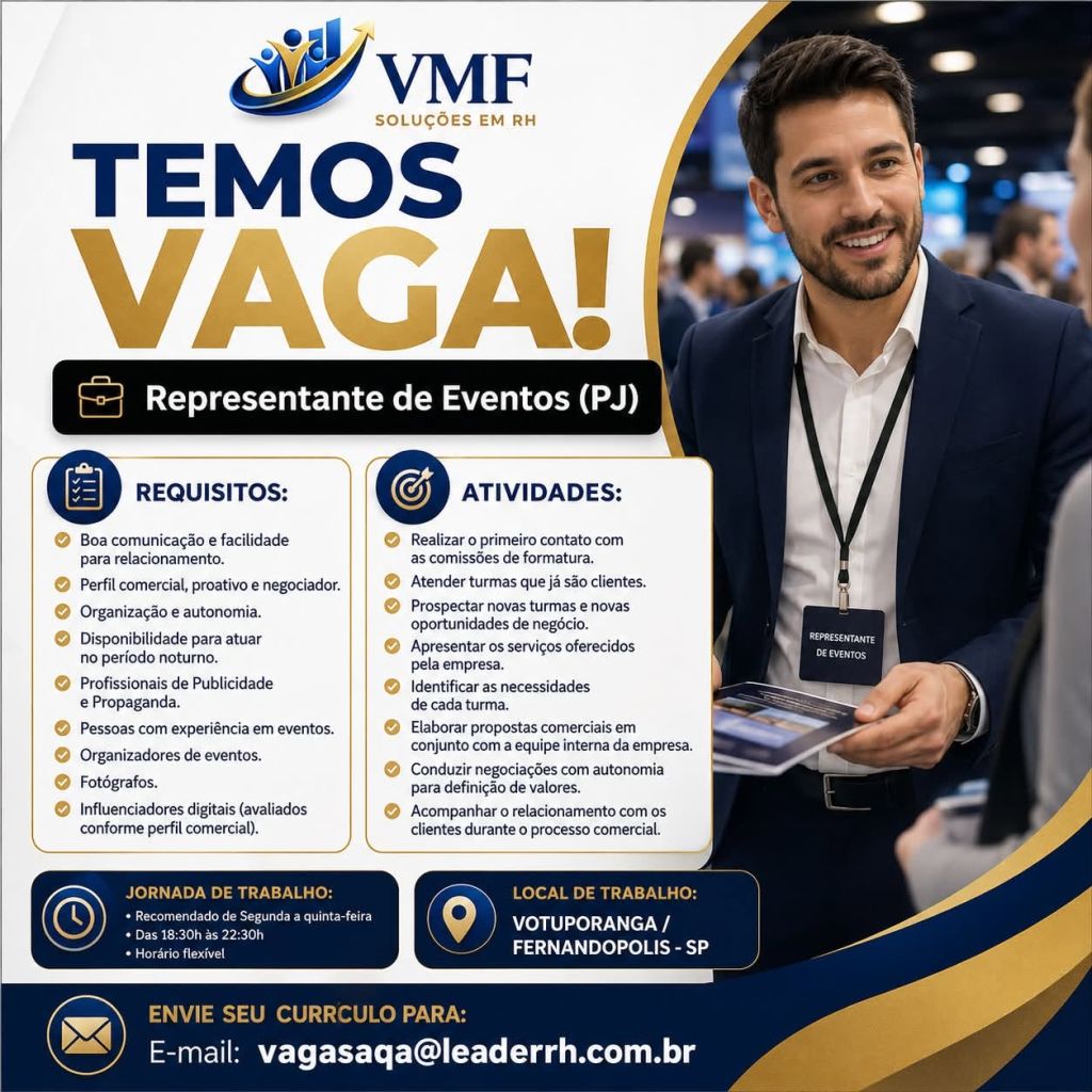 REPRESENTANTE DE EVENTOS (PJ)