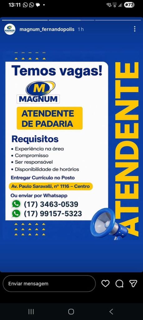 ATENDENTE DE PADARIA