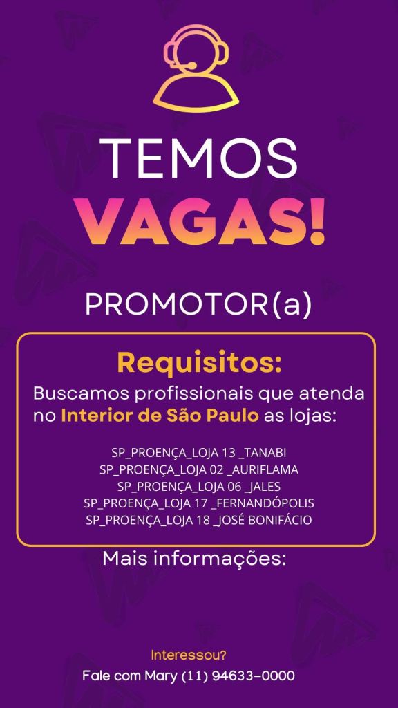 PROMOTOR(A) DE VENDAS