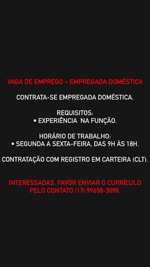 EMPREGADA DOMÉSTICA