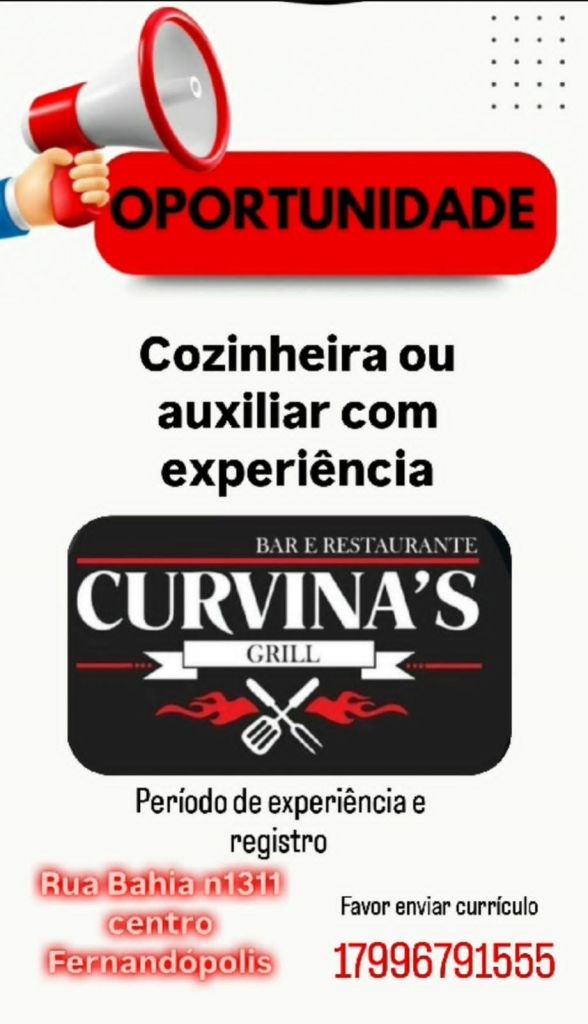 COZINHEIRA OU AUX COM EXPERIENCIA
